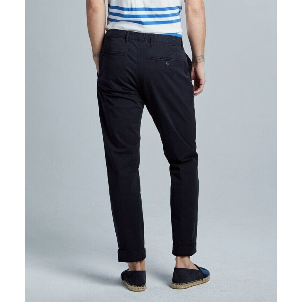 Todd Snyder Slim Fit Tab Front Chino Pants Men's Size 32 x 34 Navy Blue Trousers